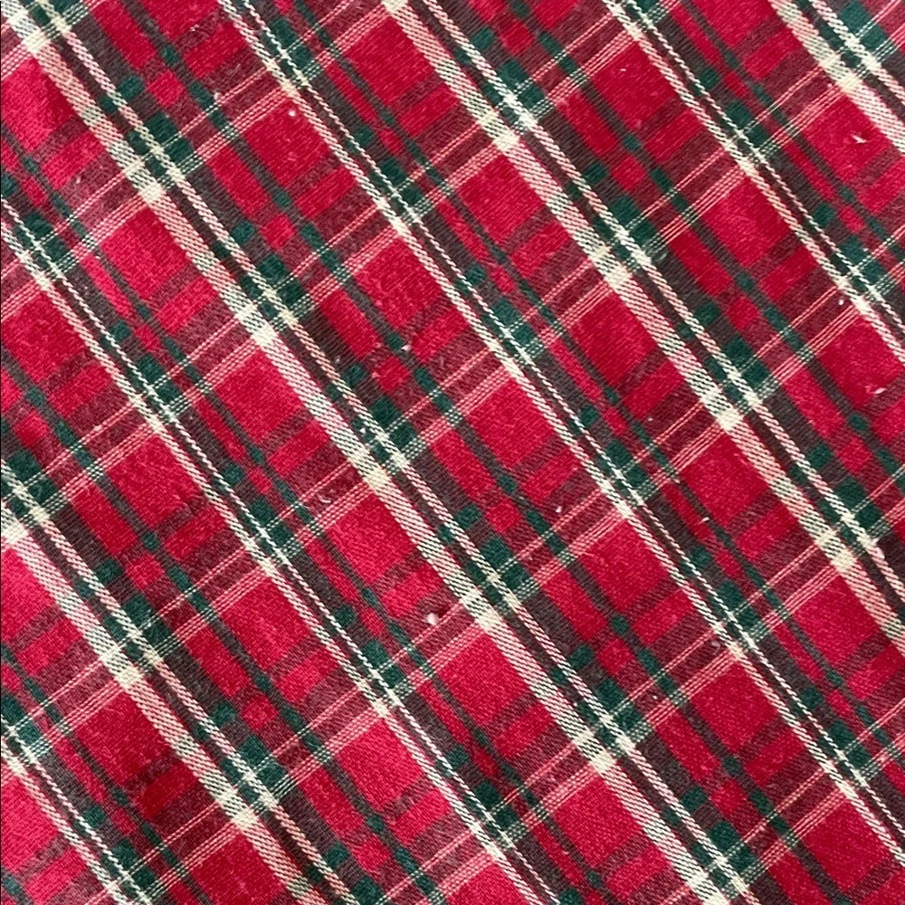 LONGABERGER Red and Green Plaid Tidings Table Linen Set Placemats Napkins 4 Each